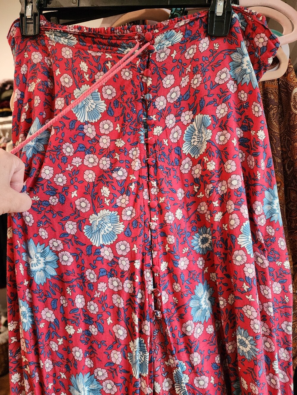 Spell & Gypsy Folktown Skirt Wine XL Rare Vintage Boho Maxi - Picture 11 of 16